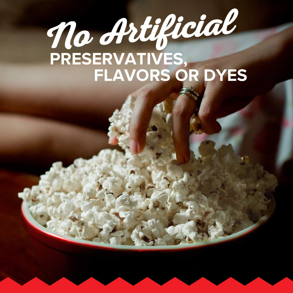 Orville Redenbacher's Tender White popcorn on a kitchen counter ready to share