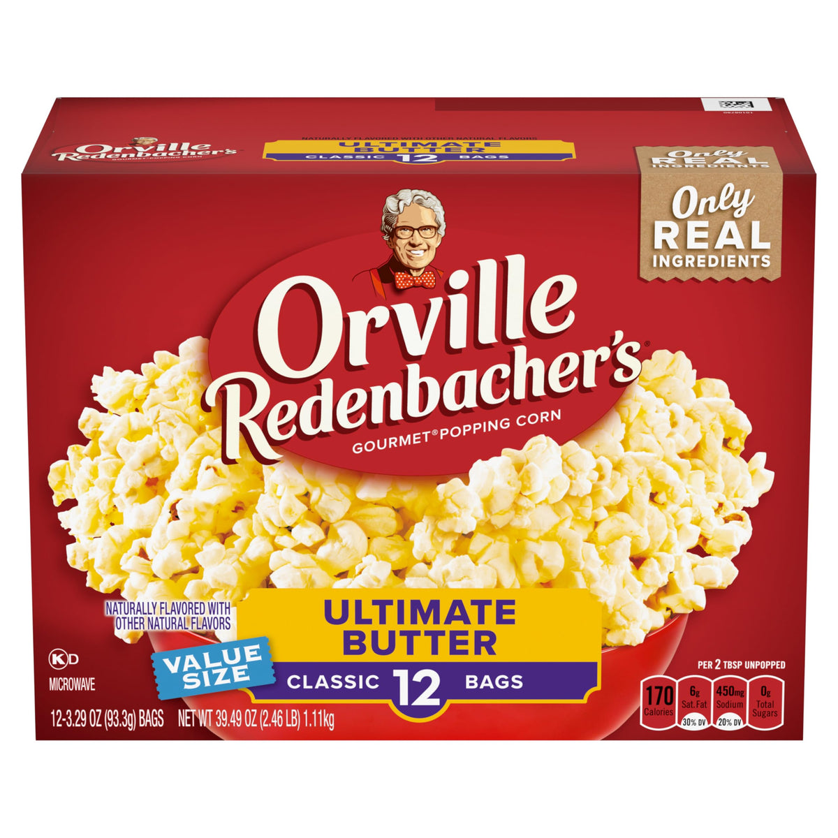 Orville Redenbacher's Ultimate Butter popcorn 12-pack for family movie nights.