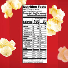 Orville Redenbacher's Ultimate Butter popcorn bag closeup showing rich, buttery flavor.