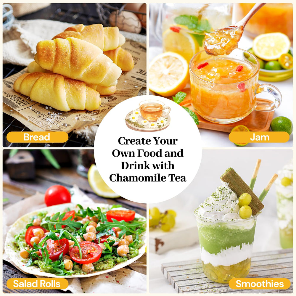 Oryvox Chamomile Tea steeped 5 minutes delivers calming aroma.