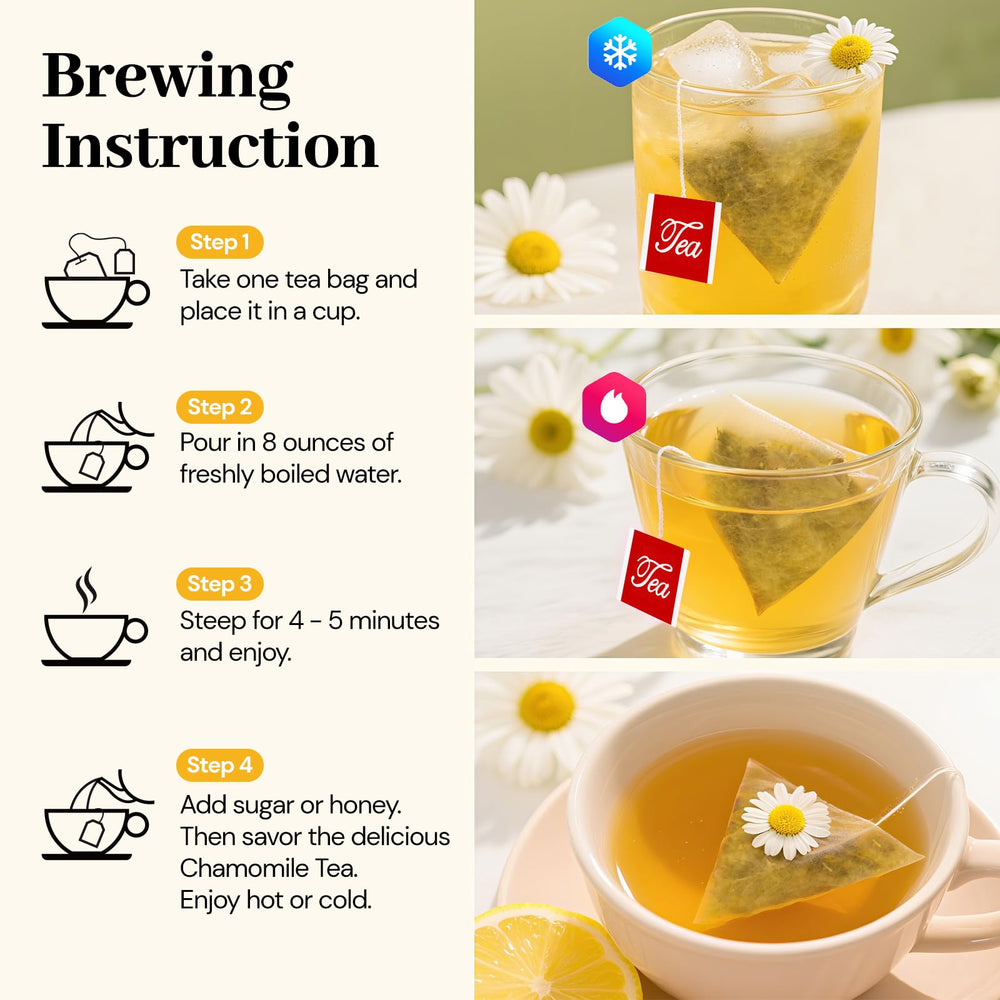 Oryvox Chamomile Tea ready to enjoy in a comforting cup.