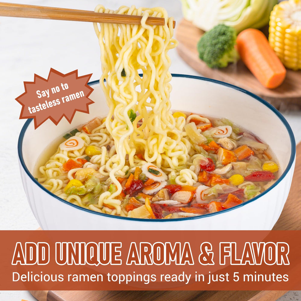 Oryvox dried ramen toppings shrimp-imitation-crab boosts protein-rich toppings for quick meals