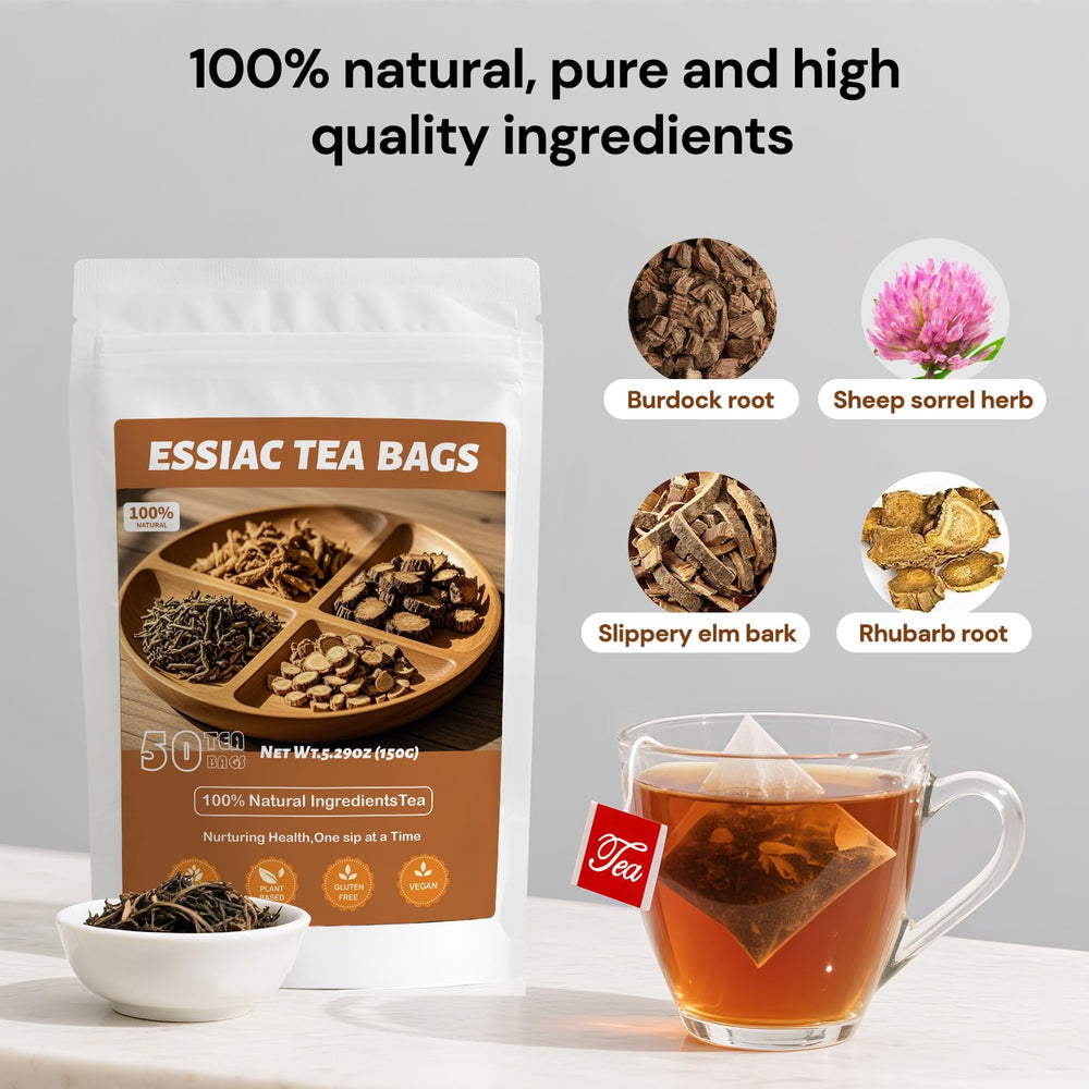 Oryvox Essiac tea cup showing caffeine-free enjoyment after dinner