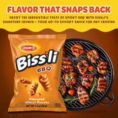Bissli BBQ texture shot emphasizing crackly crunch.