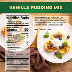 Osem instant vanilla pudding box back, clear instructions for fast, creamy dessert.
