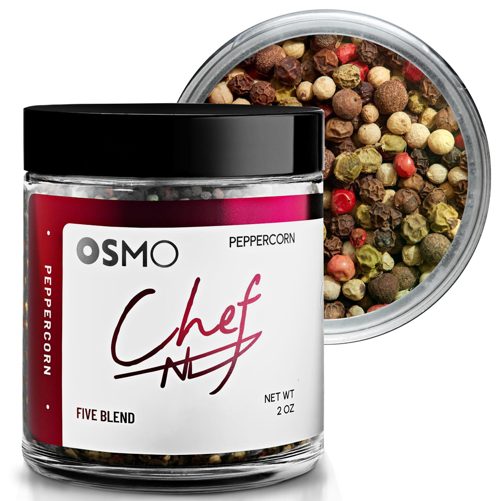 sprinkled pepper on steak, osmo enhances savory crust and mouthfeel
