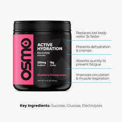 Osmo Active powder close-up texture highlighting natural fruit ingredients and mixability