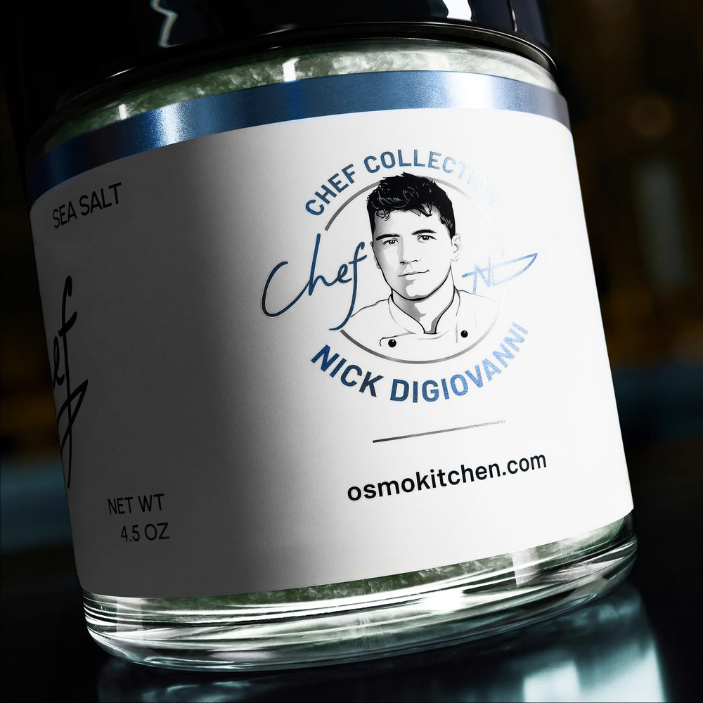 Osmo Baja label detail featuring Chef Nick DiGiovanni and kosher seal