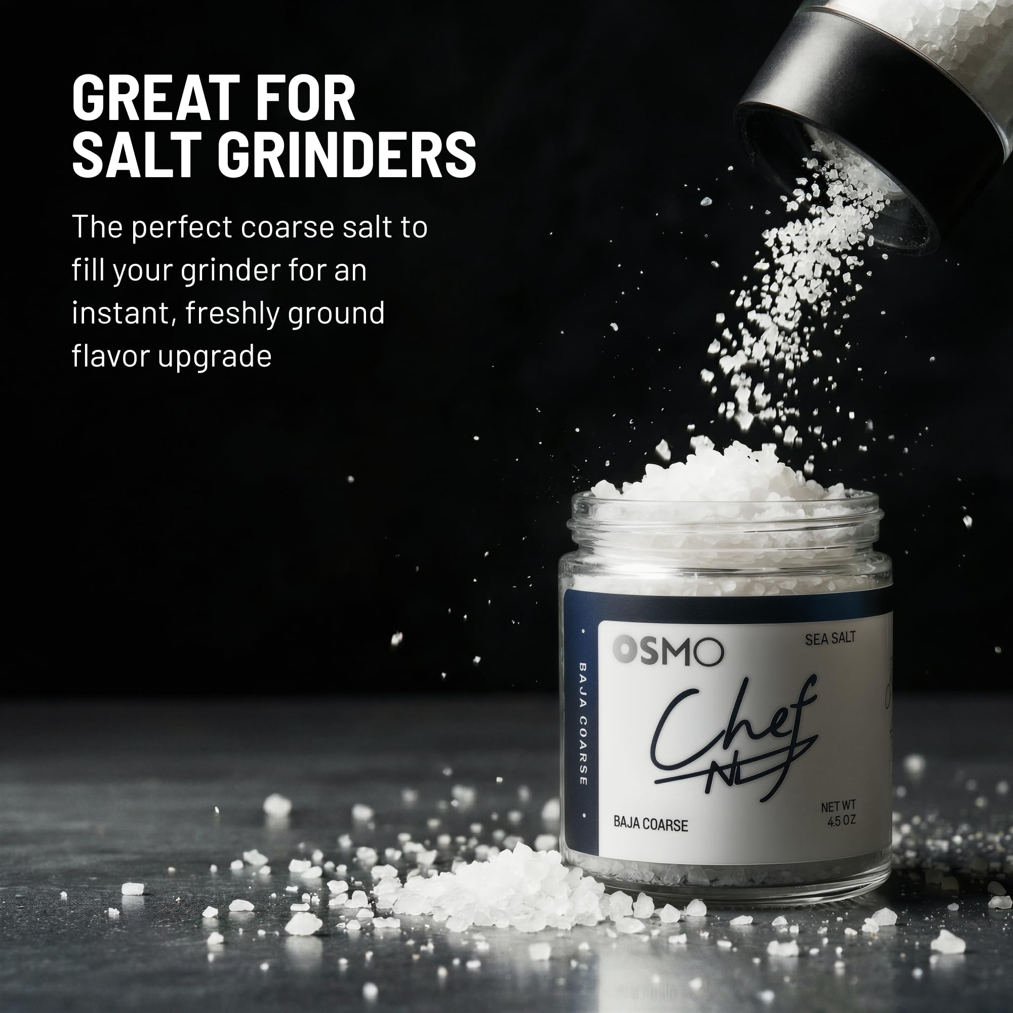 Osmo Baja sprinkled on grilled steak adding crunchy finishing bite