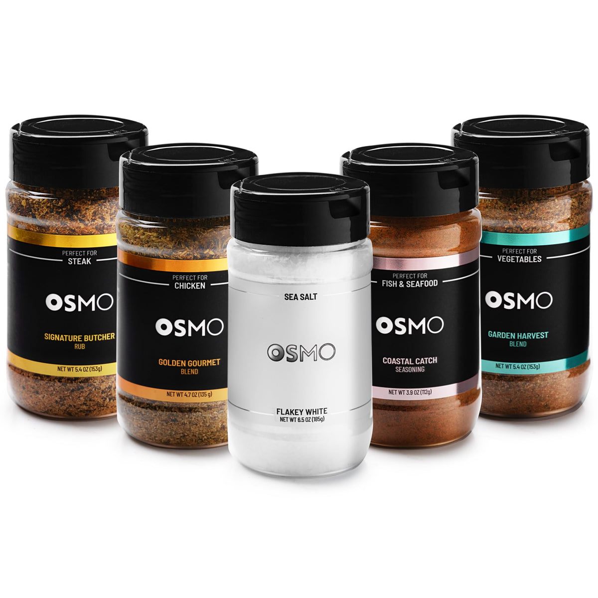 osmo front packaging bundle showing five jars and neat arrangement with clear benefit