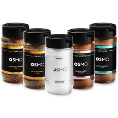 osmo front packaging bundle showing five jars and neat arrangement with clear benefit