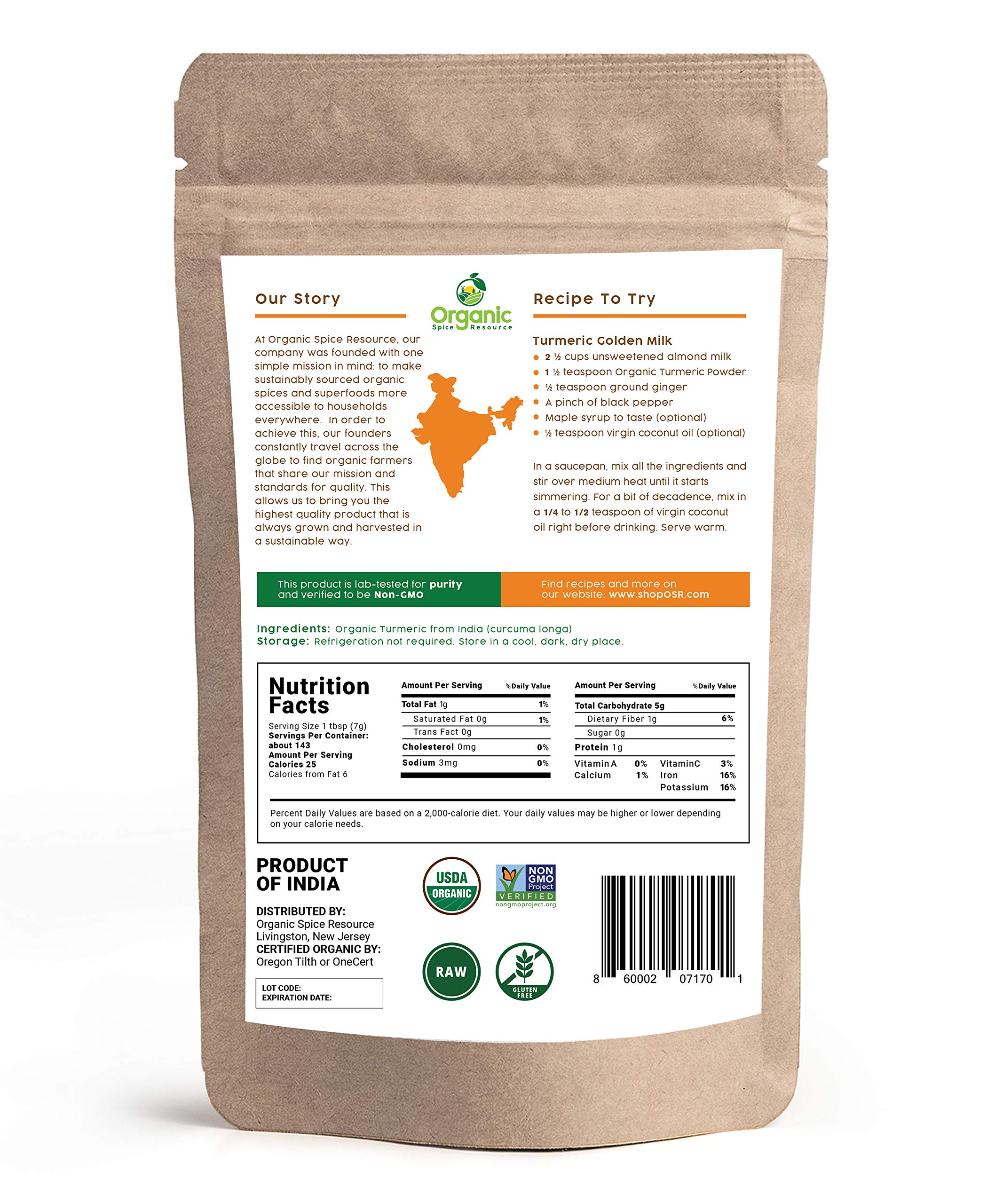 OSR Organic Turmeric Powder vibrant color ready to flavor dishes
