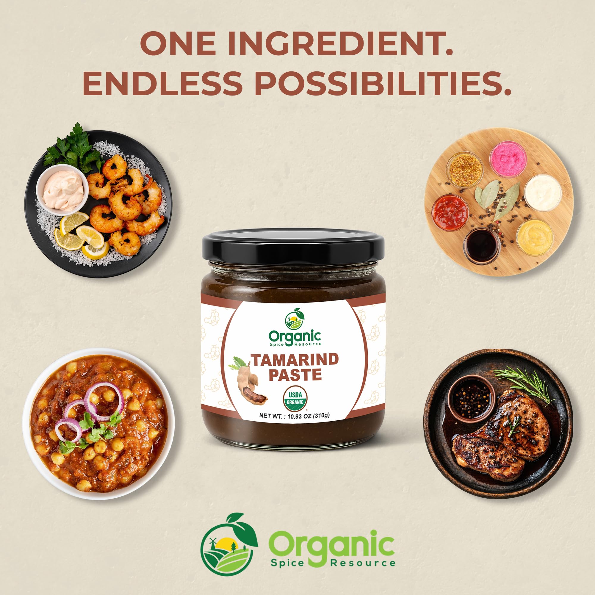 OSR Organic Tamarind Paste in recyclable glass jar packaging