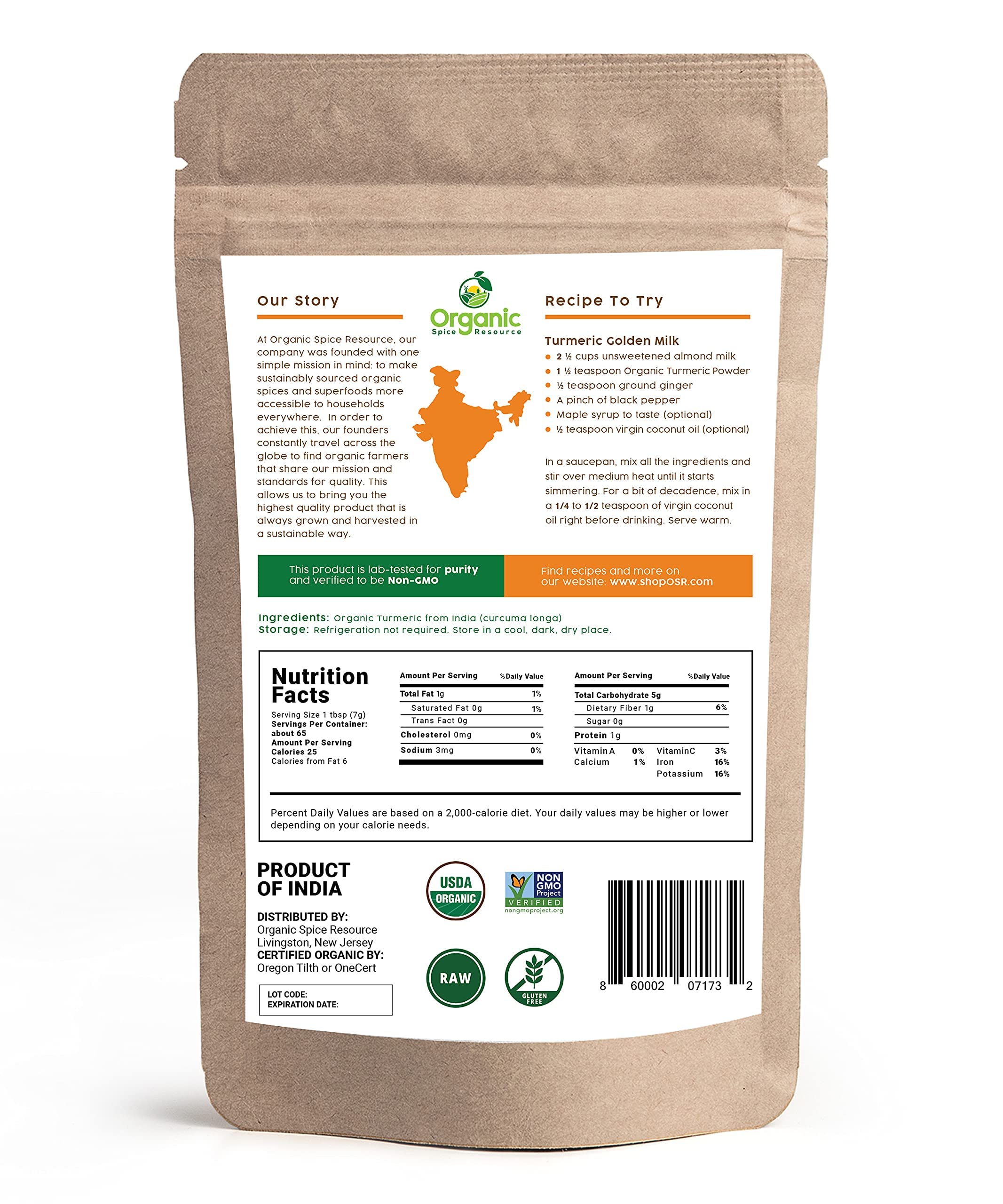OSR USDA Organic certification verifies purity and responsible sourcing.