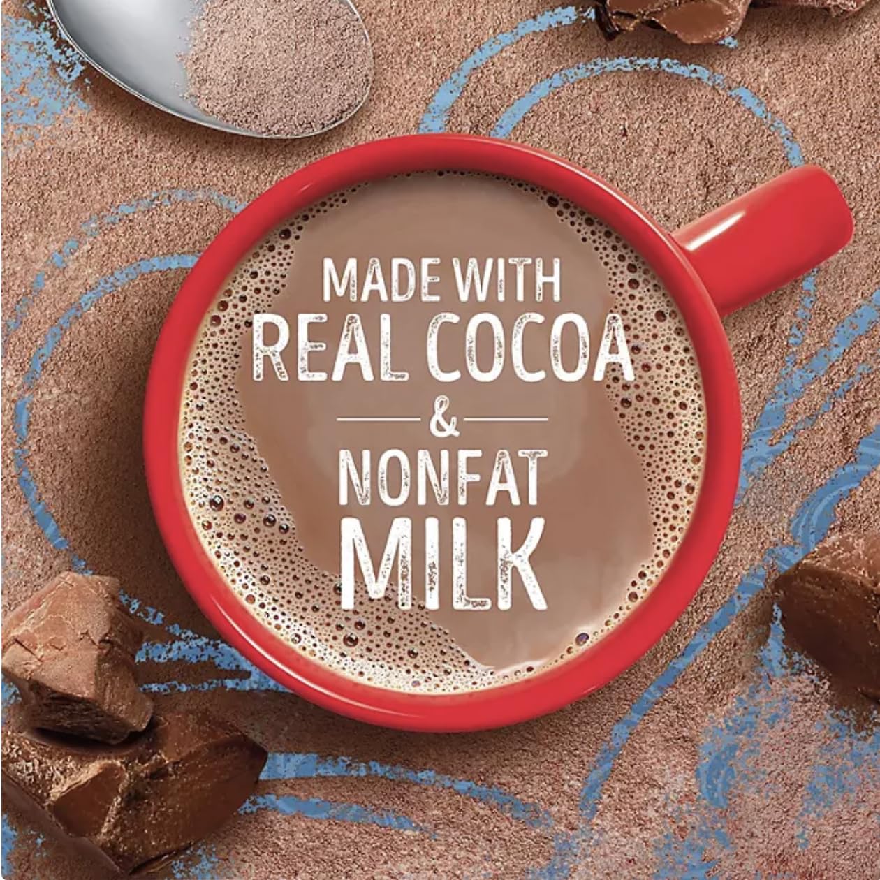 Cozy cocoa moment with Oss Merchandise Swiss Miss for friends and family