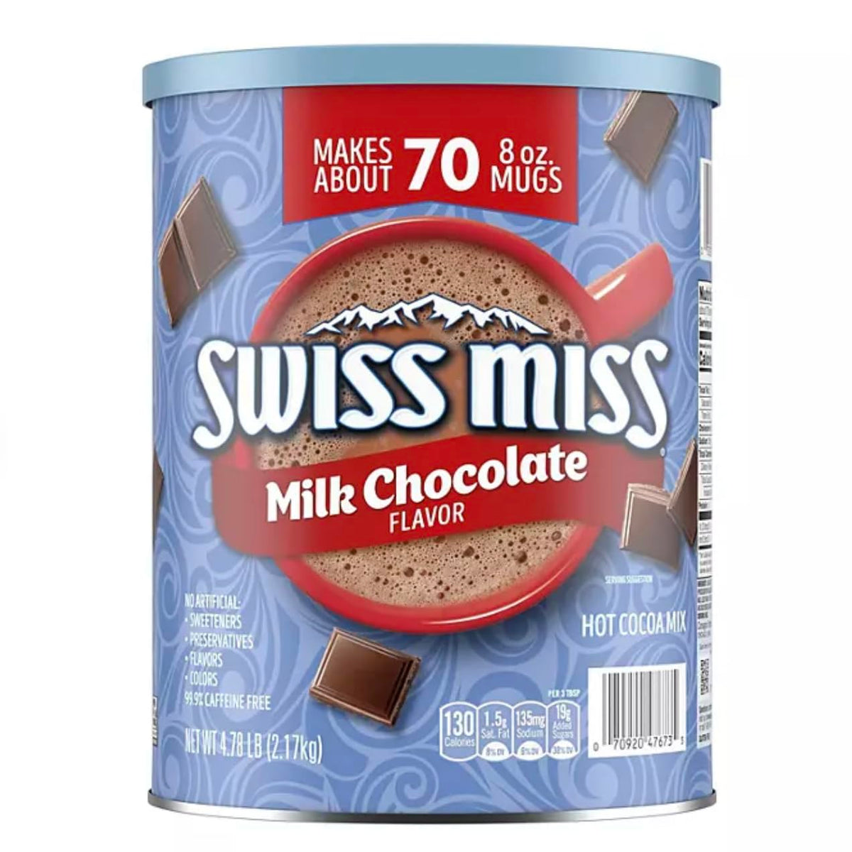 Oss Merchandise Swiss Miss hot cocoa canister with 70 servings for family gatherings