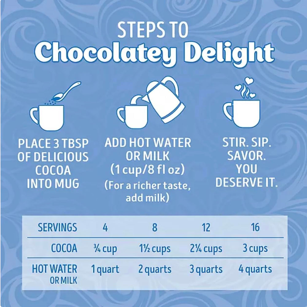 Real cocoa and real milk ingredients highlighted in Swiss Miss mix