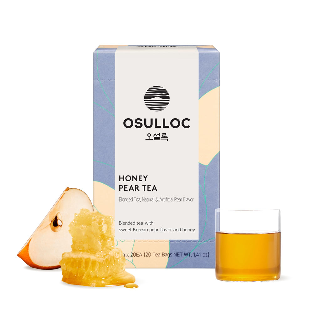 Osulloc Honey Pear Tea packaging showing premium teabags for easy brewing.
