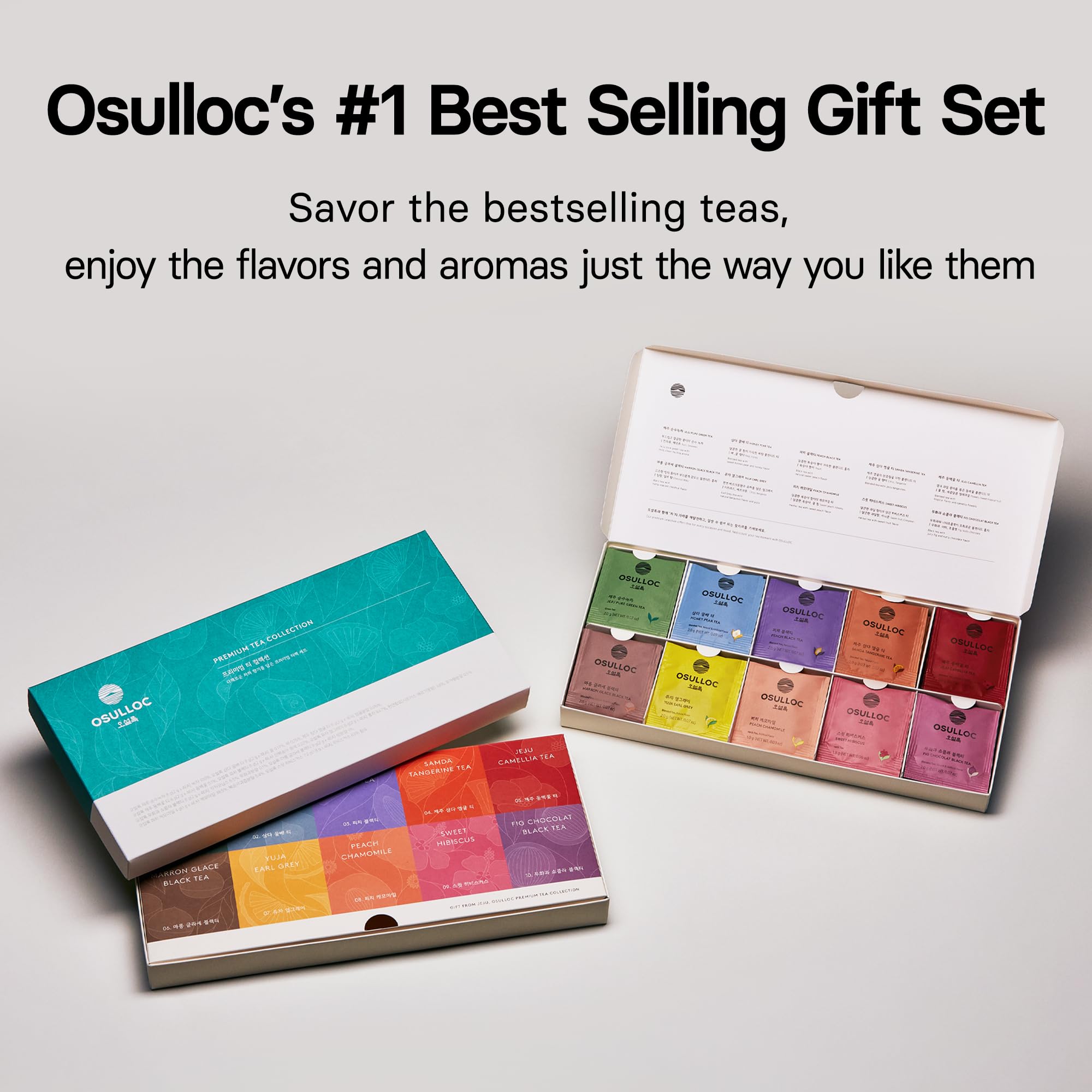 OSULLOC Jeju tea leaves from Jeju Island deliver bright, nuanced notes.