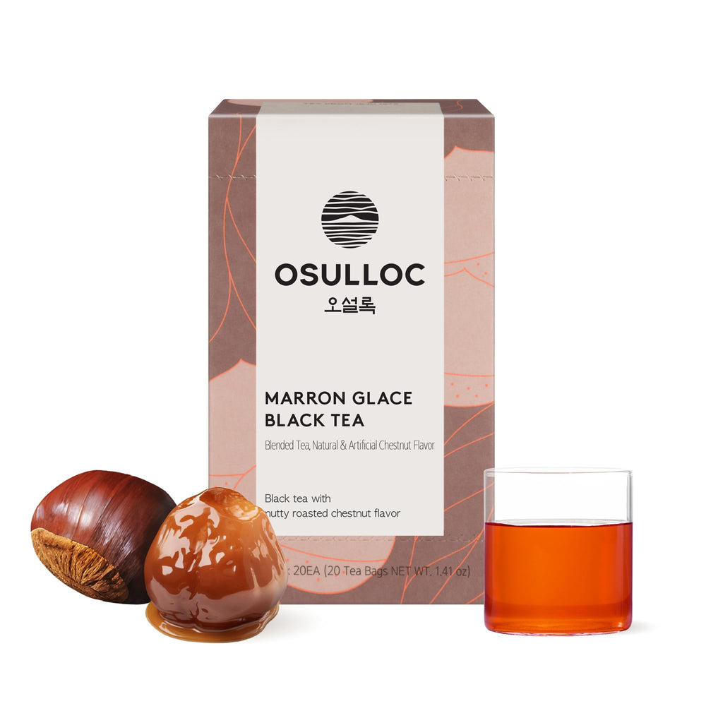 Osulloc Marron Glacé tea bags ready for a quick, aromatic brew