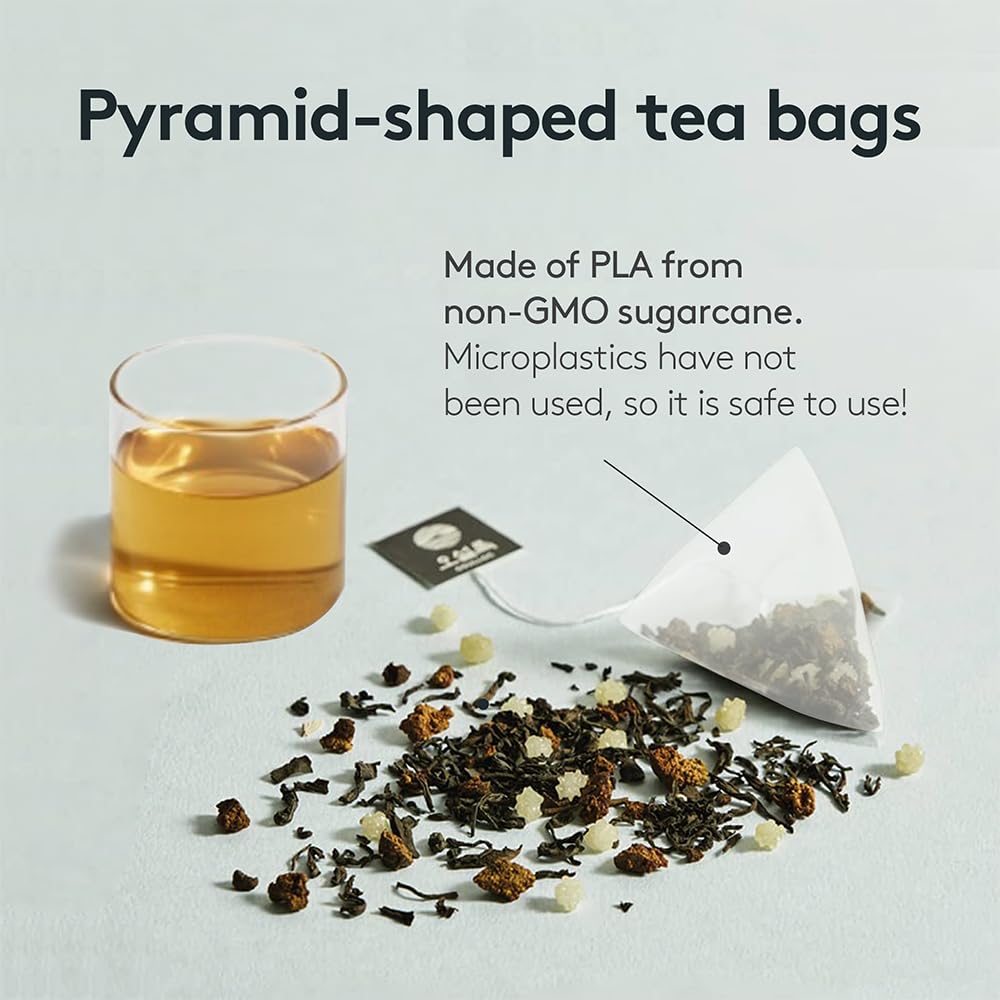 Brewed Moon Walk Tea in cup reveals pear notes.
