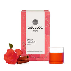 OSULLOC Sweet Hibiscus tea bag—lemon and cinnamon focus, caffeine-free relaxation.