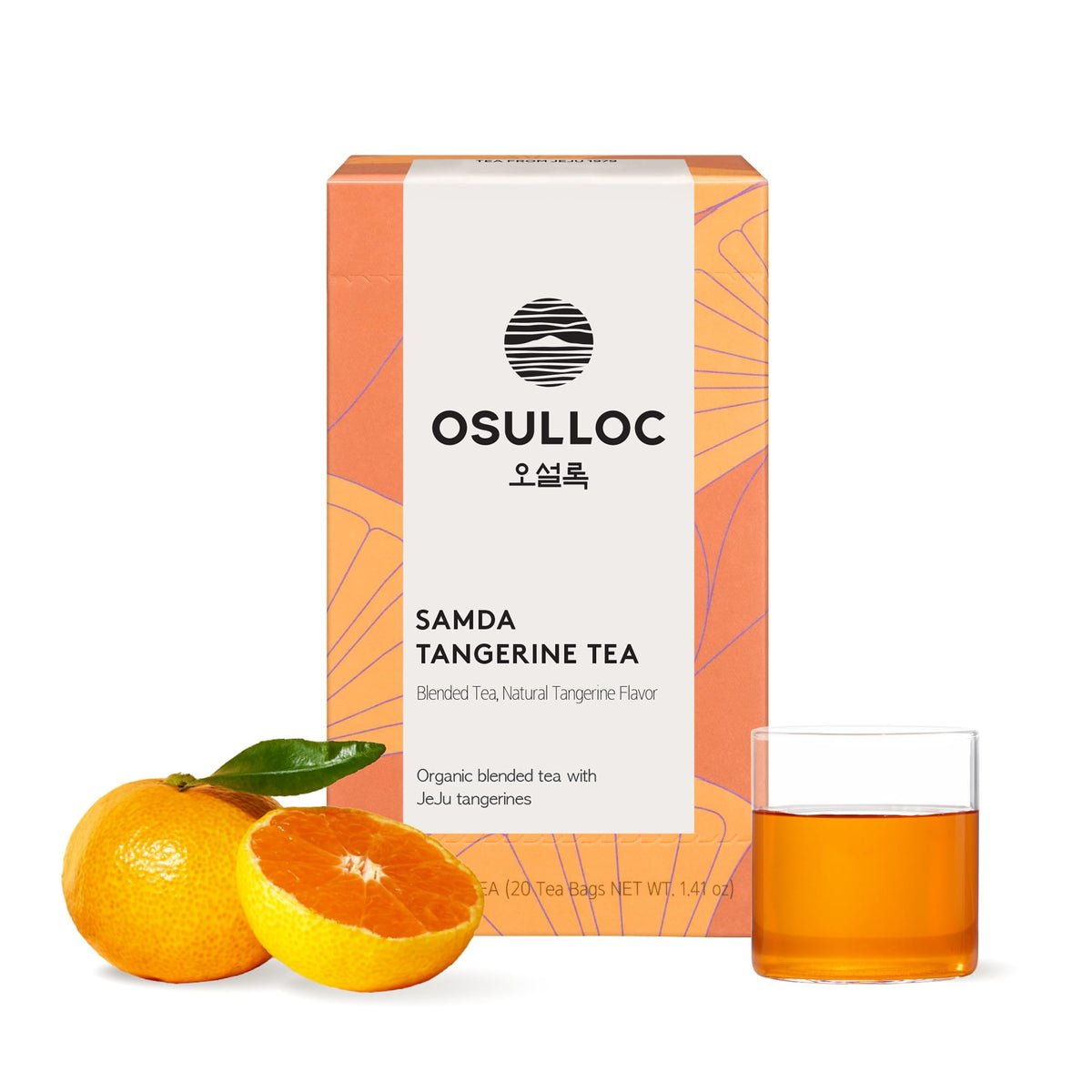 Osulloc Tangerine Tea bags in a box, ready for a quick, fragrant blend.