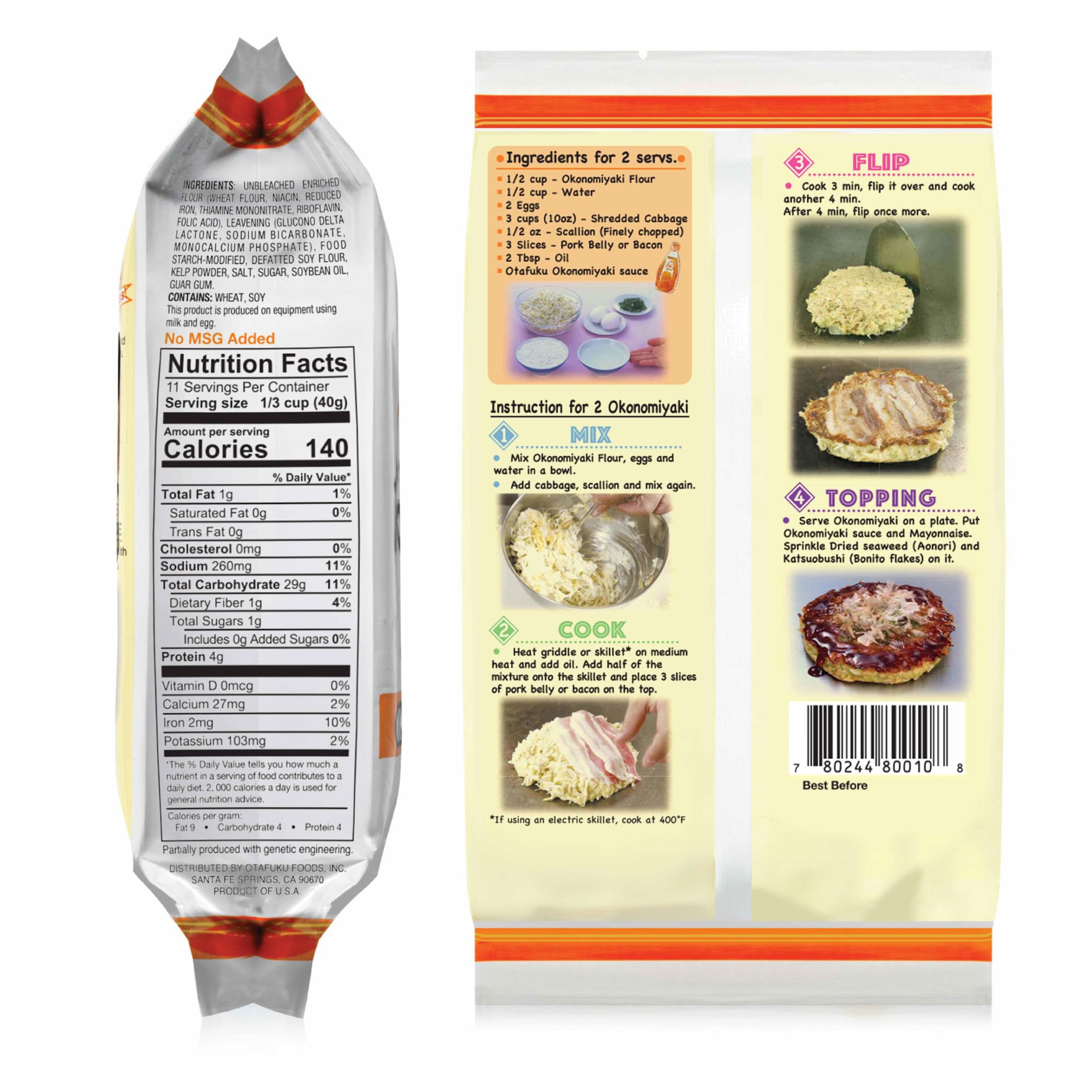Smooth batter prepared with Otafuku Okonomiyaki Flour for effortless okonomiyaki.