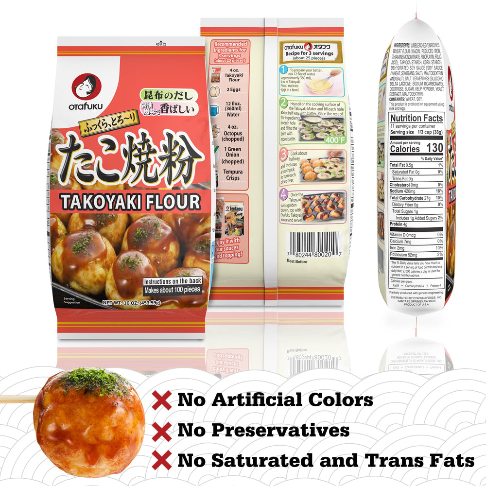 Otafuku Takoyaki green onion and tempura bits add authentic texture.