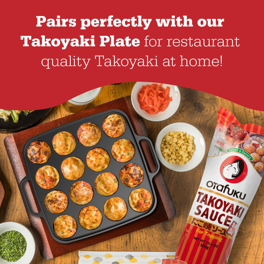 Otafuku Takoyaki Sauce glass jar packaging for easy storage.
