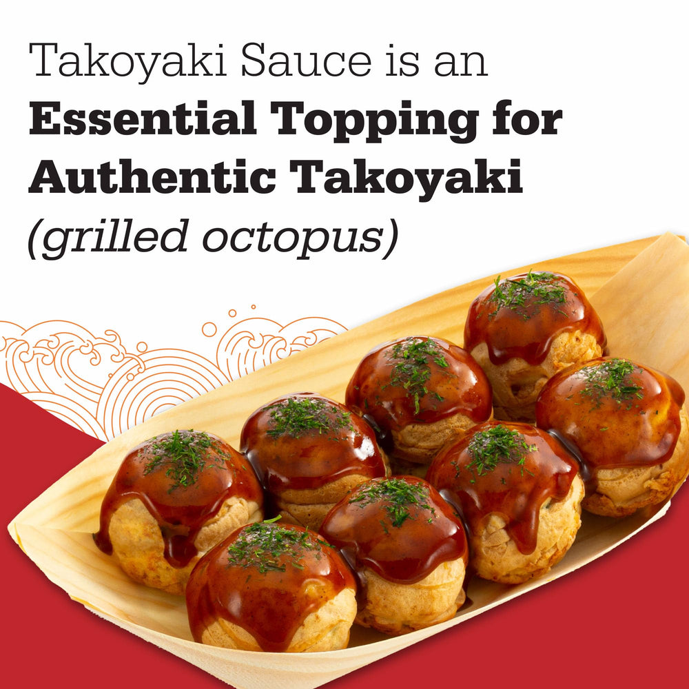 Otafuku Takoyaki Sauce ingredients label close-up highlighting authentic sourcing.