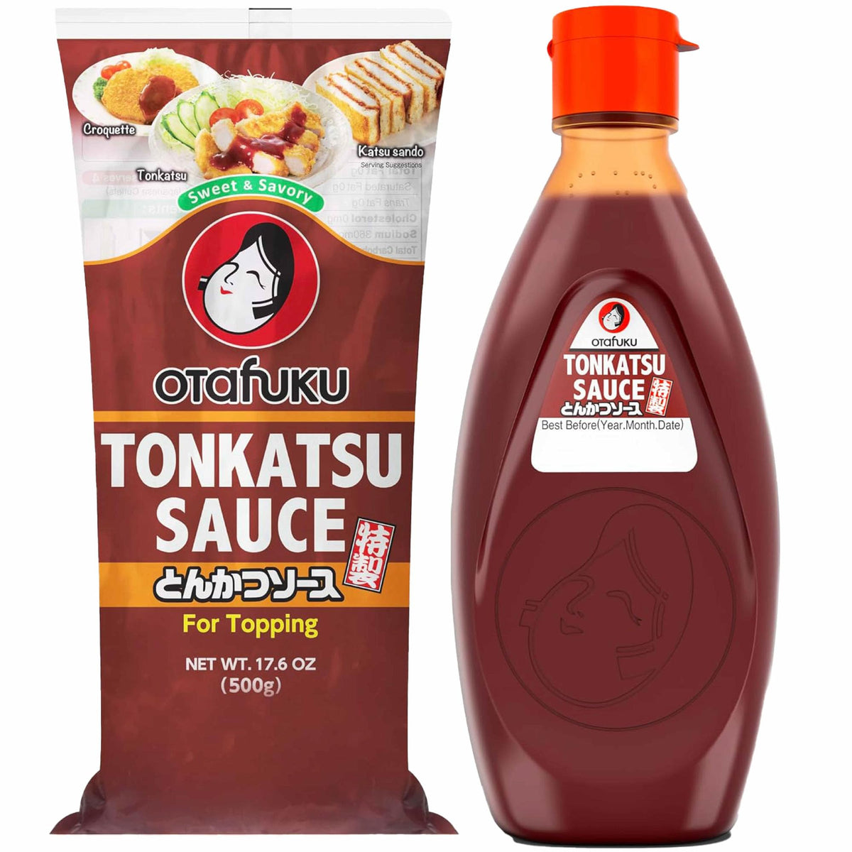 Otafuku Tonkatsu Sauce bottle 500g with glossy glaze for pork cutlets