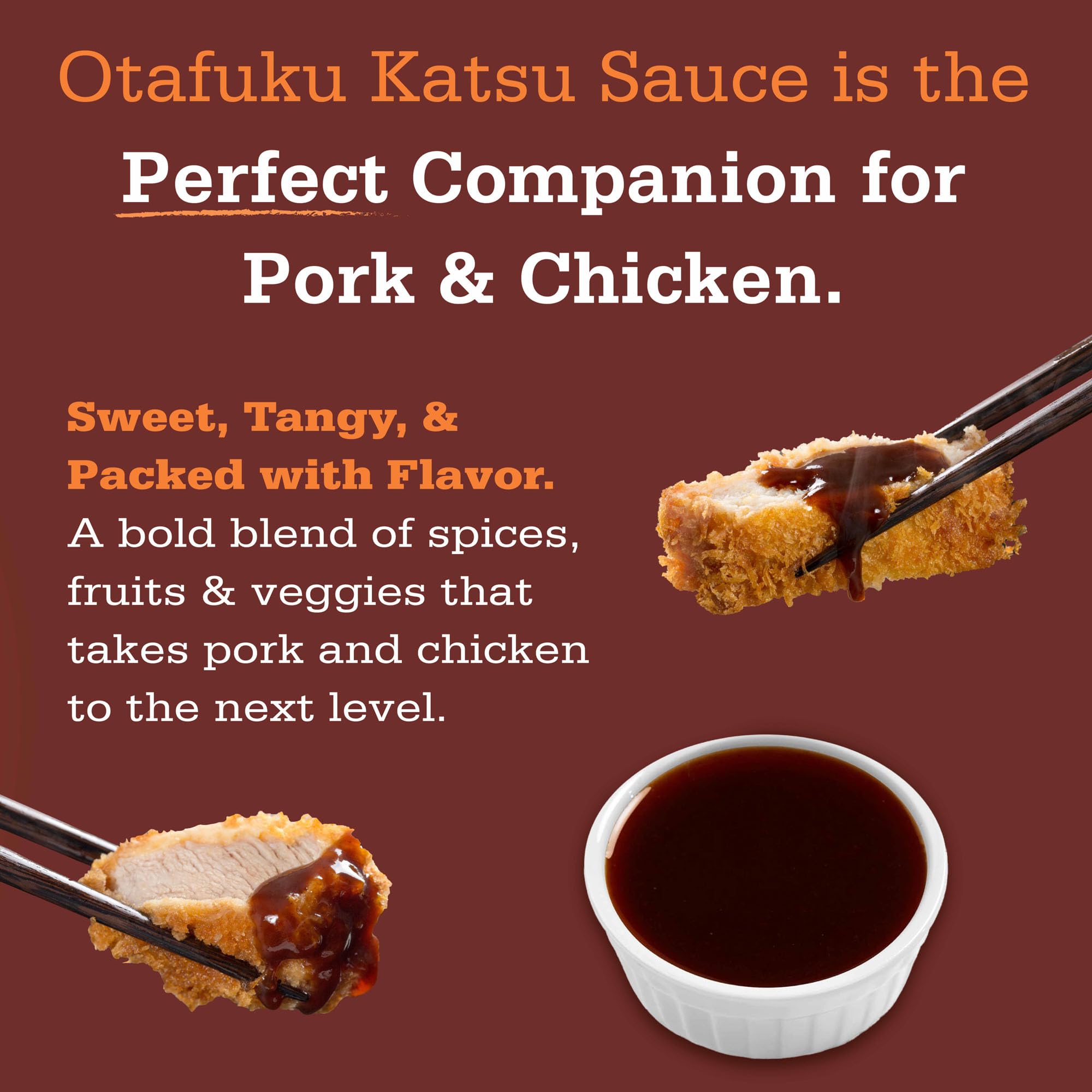 Otafuku Tonkatsu Sauce with fried chicken dish for extra flavor.