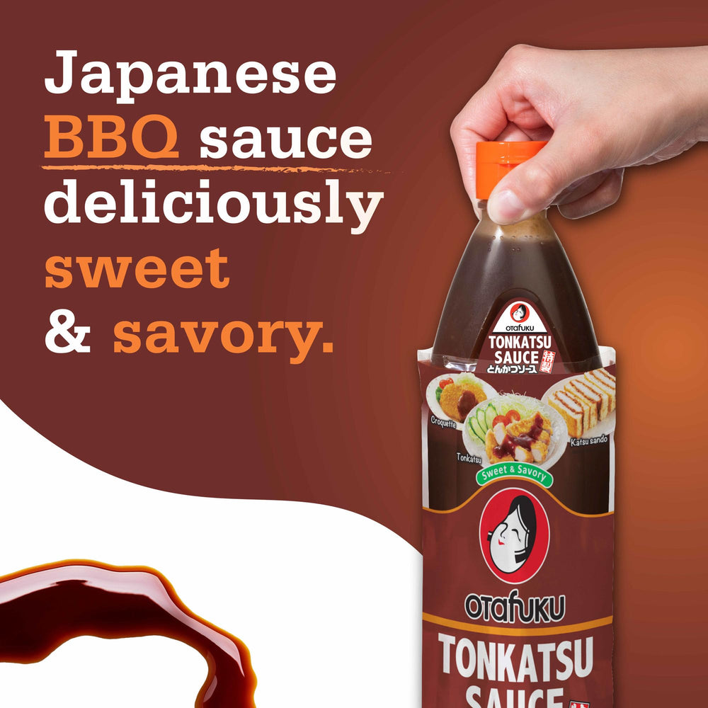 Otafuku Tonkatsu Sauce in a kitchen display with bowls