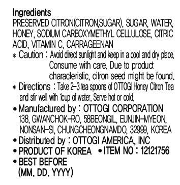 OTOKI Honey Citron Tea with bright citrus notes and vitamin C content.