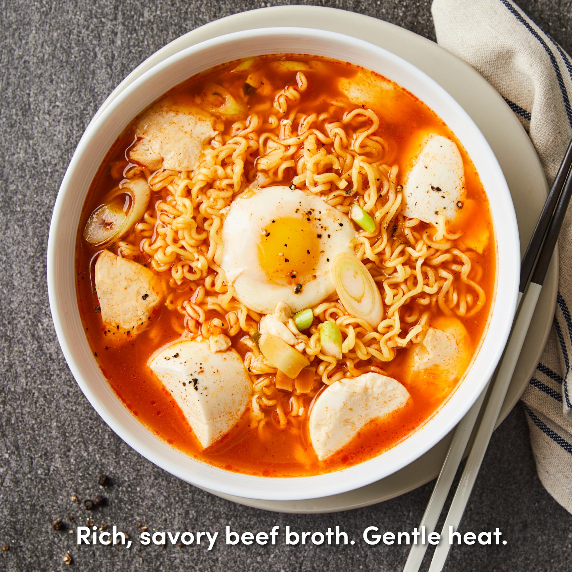 OTOKI Jin Ramen Mild Cup noodles close-up showing chewiness.