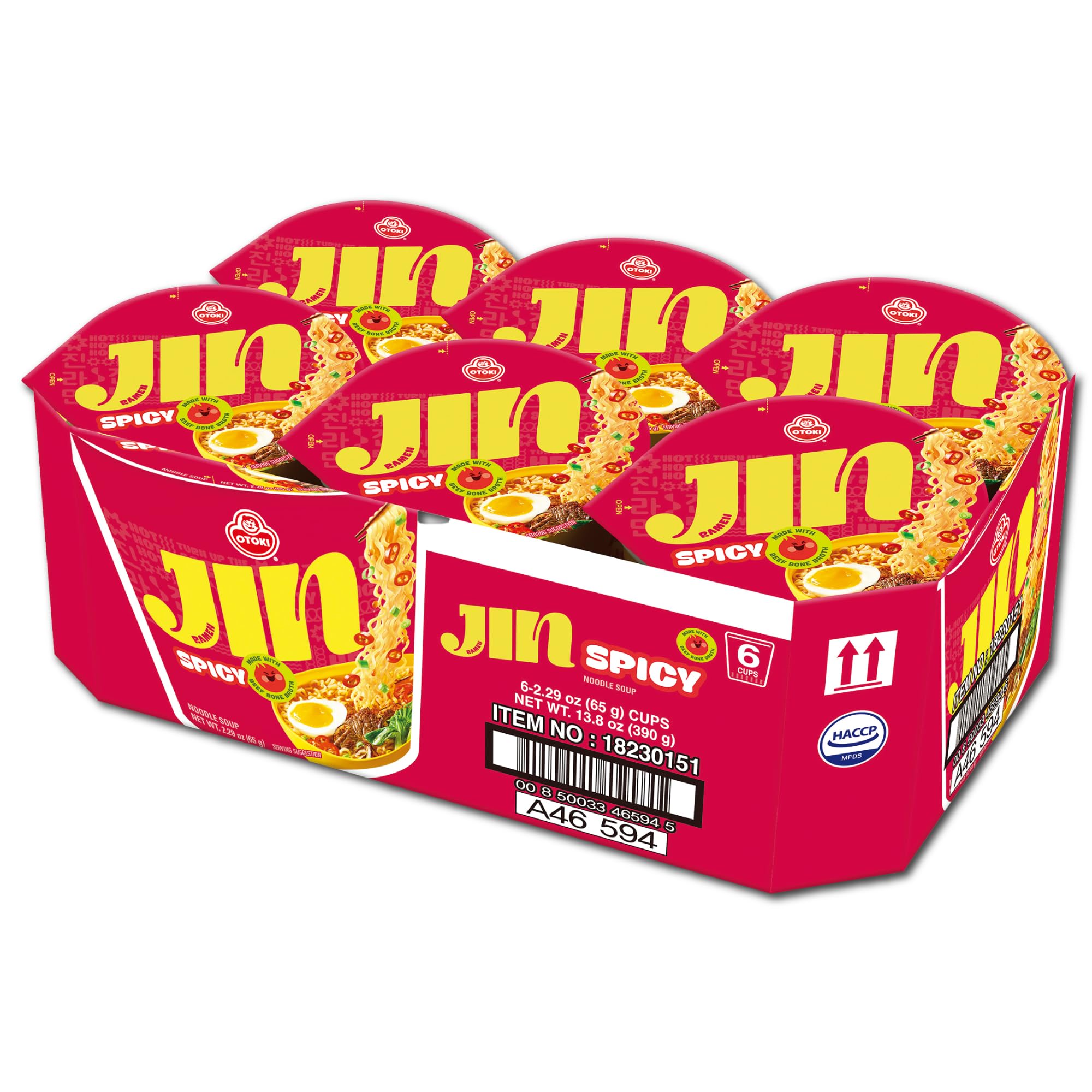 OTOKI Jin Ramen Spicy Cup Noodles pack offering quick, bold flavor for busy meals.
