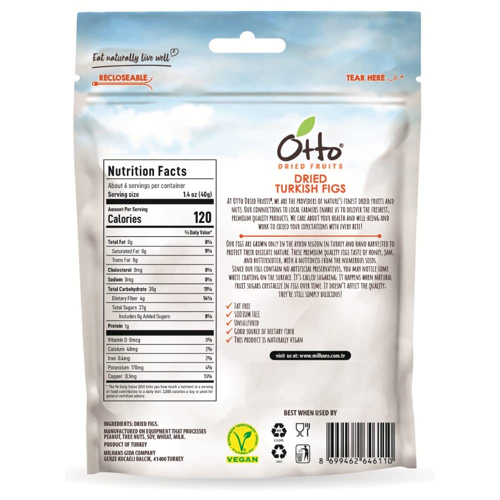 Ottonuts dried figs close-up highlighting natural texture and no added sugars