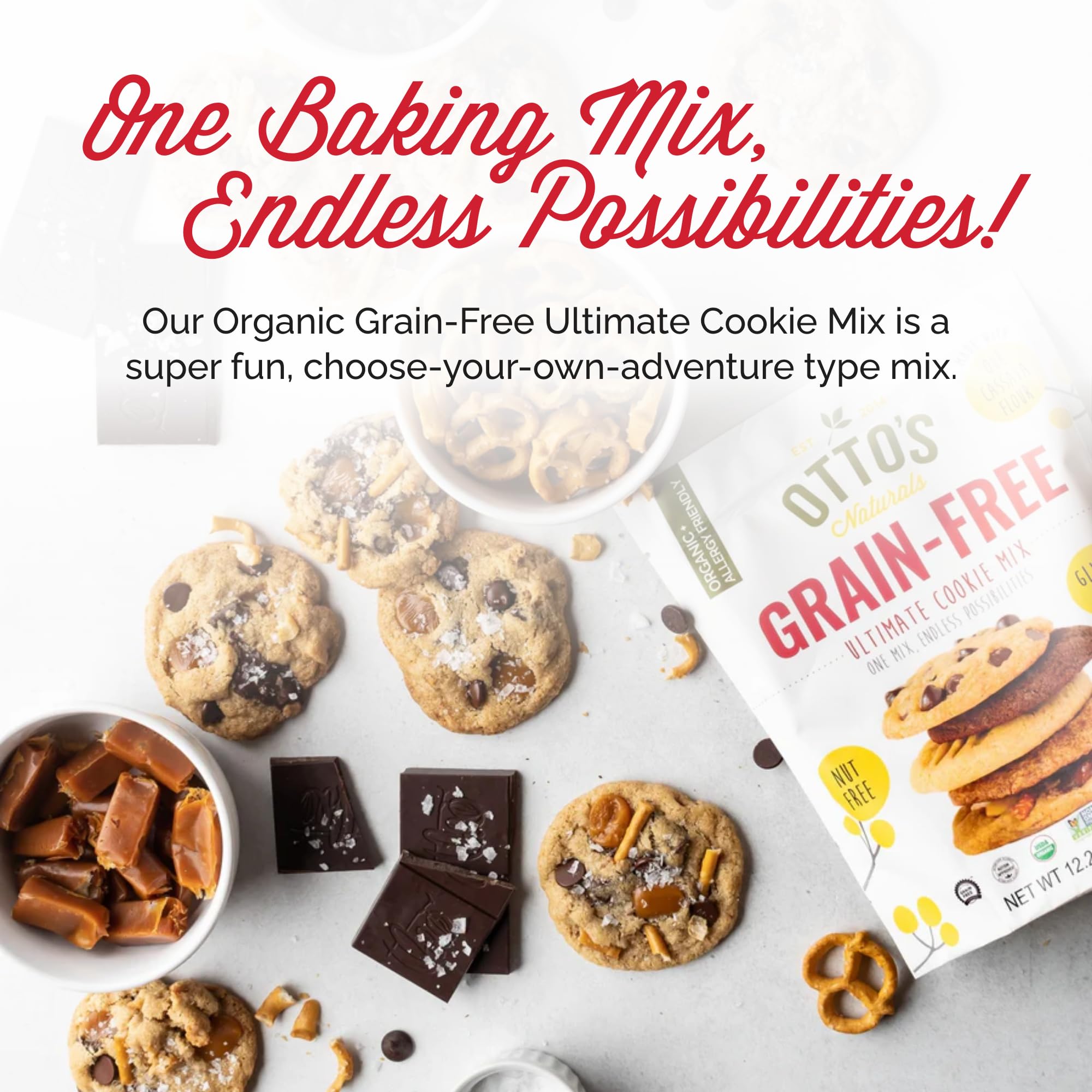 Otto's Naturals baked cookies on a plate with bakery texture
