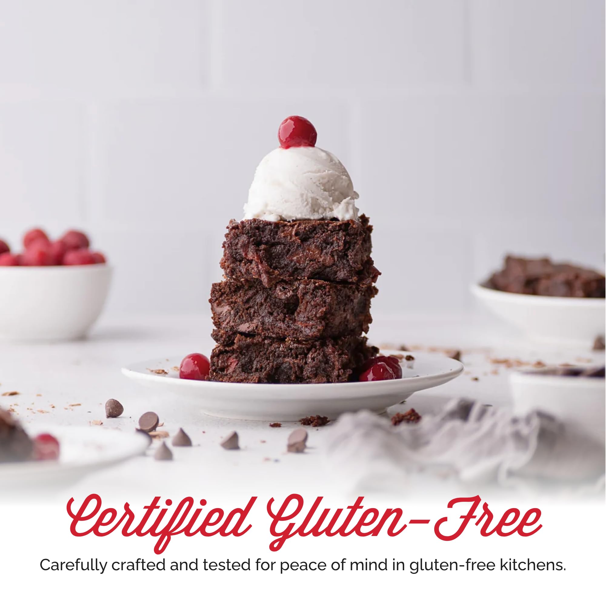 Otto's Naturals brownie mix in oven-ready pan for bakery-style results.