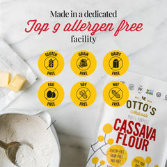 Otto's Naturals Cassava Flour pizza crust baking gluten-free meals.