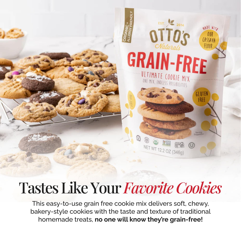 Otto's Naturals cookies cooling on a rack after baking