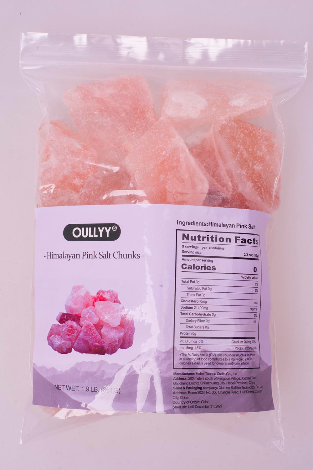 OULLYY Himalayan salt chunks used for decorative crafts and displays.