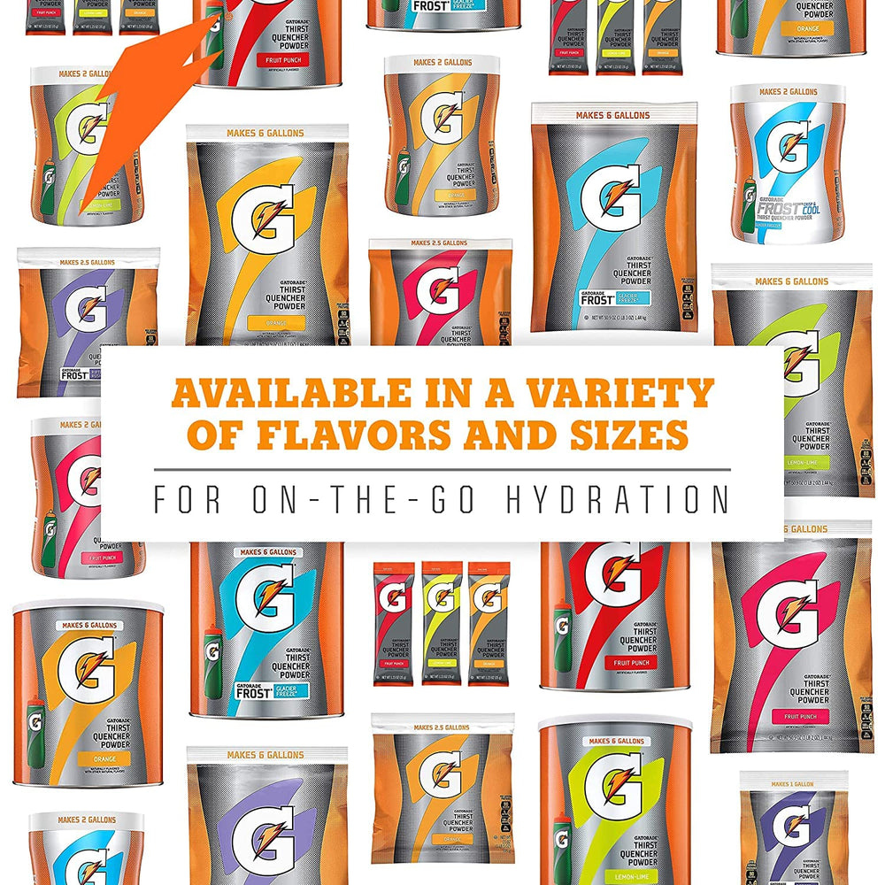 Outdoor activities like camping or beach with Gatorade powder in use.