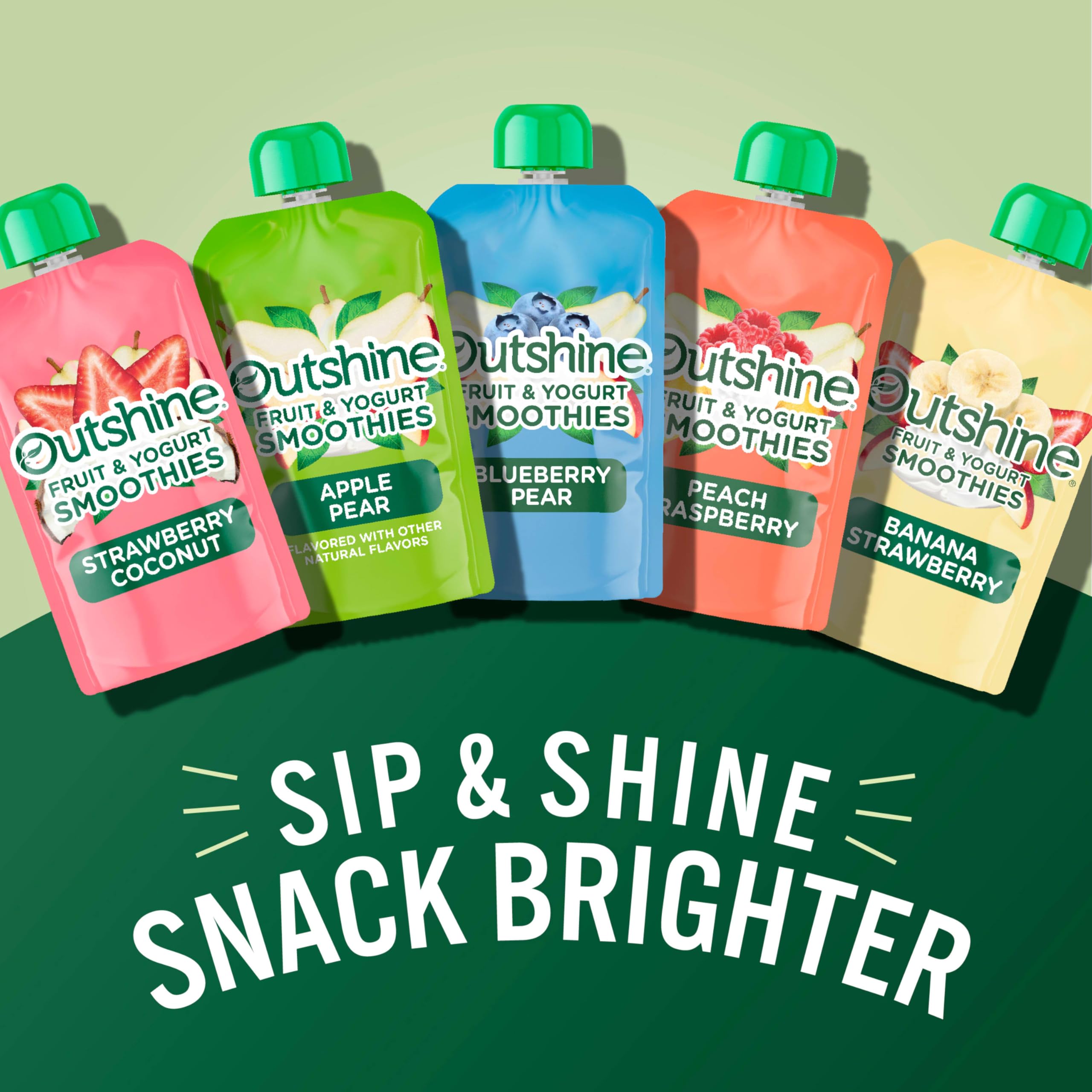 Outshine Strawberry Coconut pouch with kids enjoying a quick snack on the go.