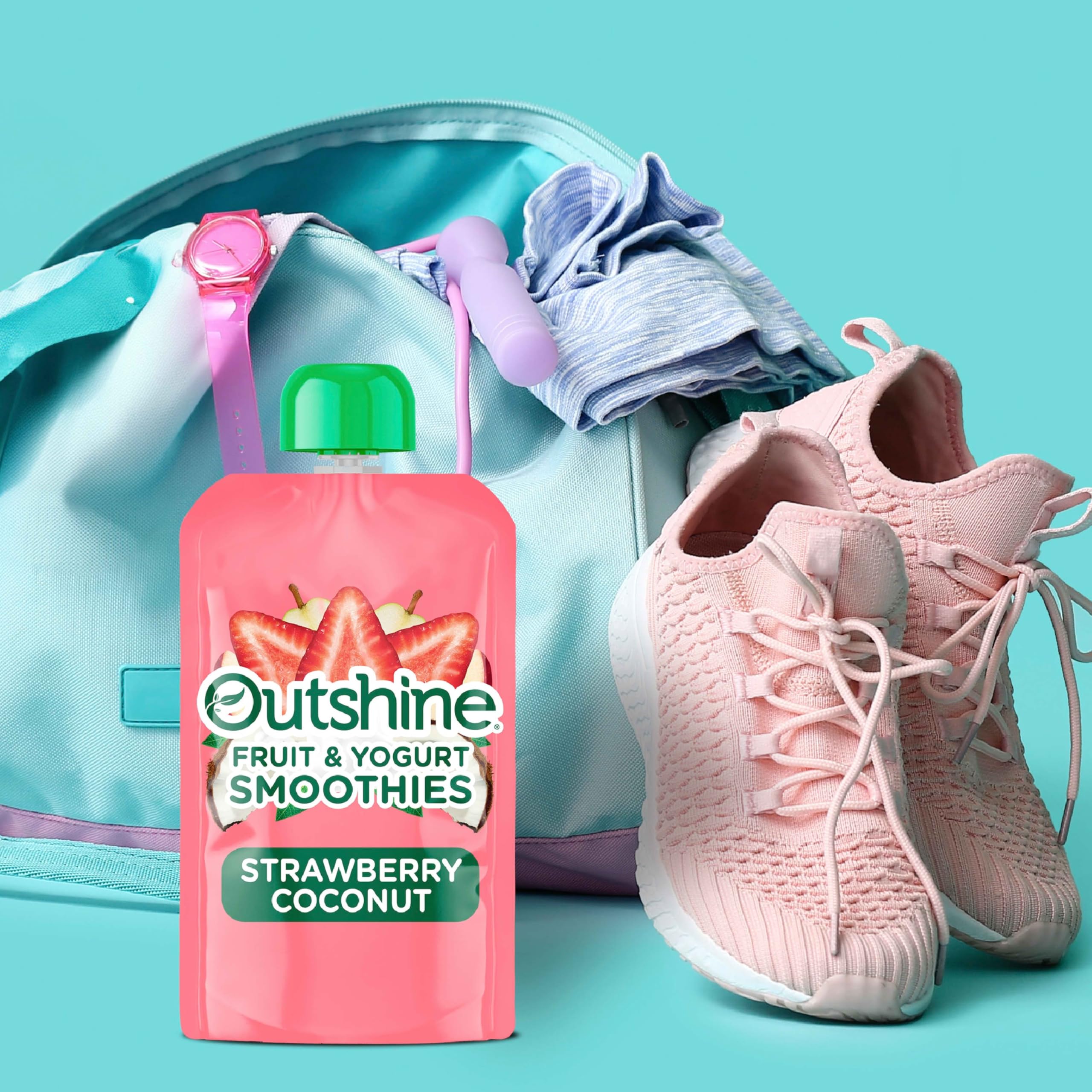 Outshine Strawberry Coconut serving glass shows creamy texture for refreshing sips.