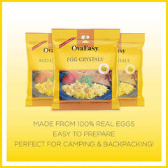 OvaEasy egg powder for camping, ready to rehydrate and scramble.