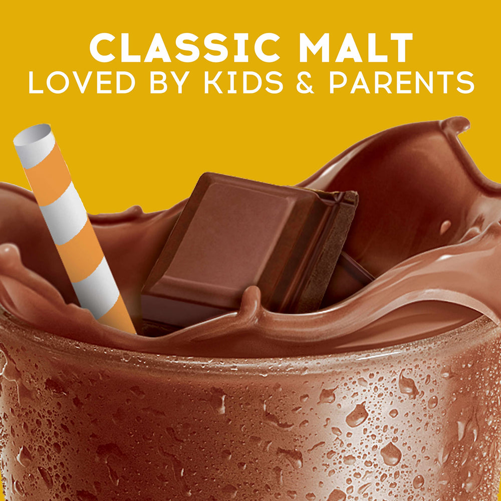 Cold milk with Ovaltine Classic Malt for a chocolate malt treat.
