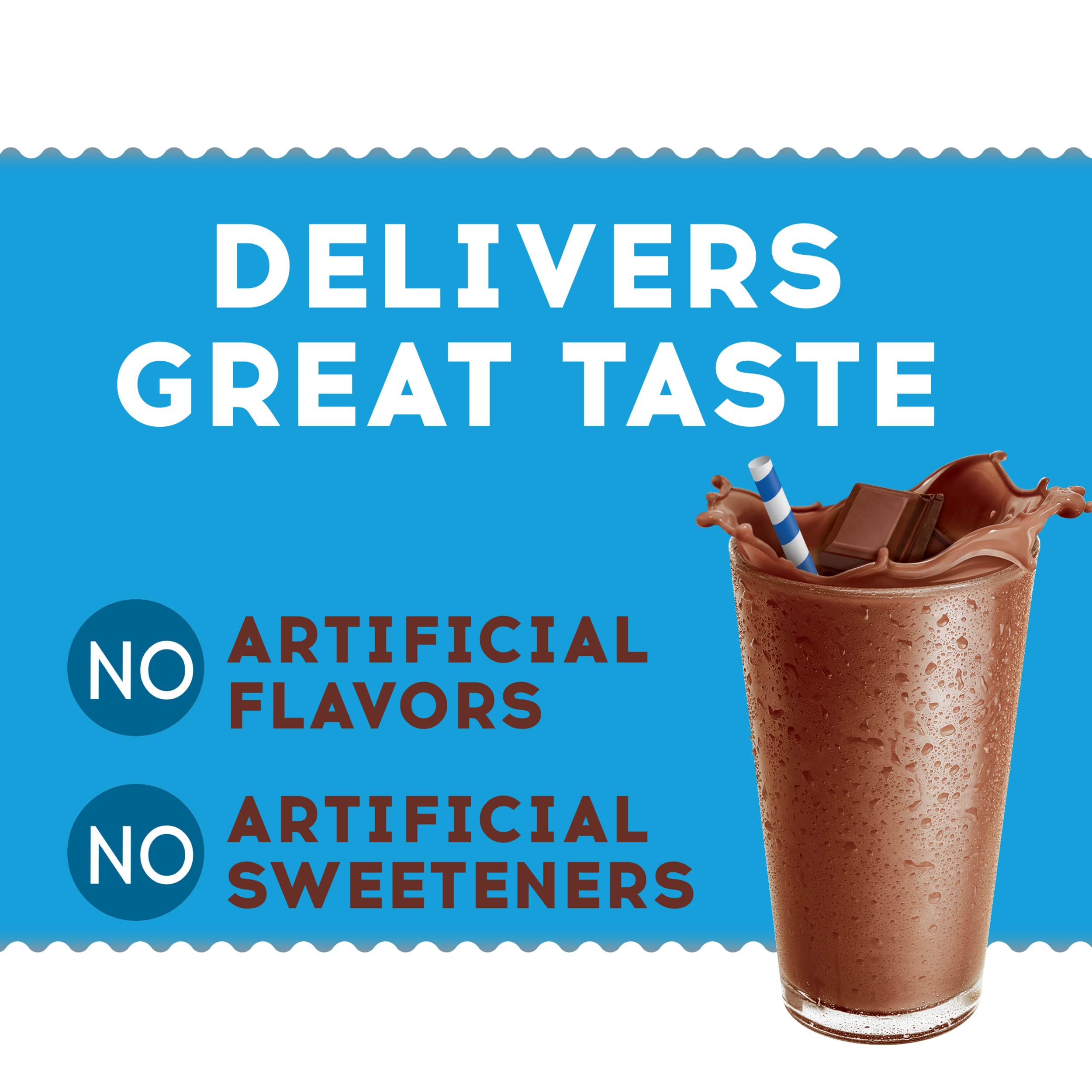 Ovaltine cocoa mix scoop image demonstrates simple measurement for hot or cold drinks