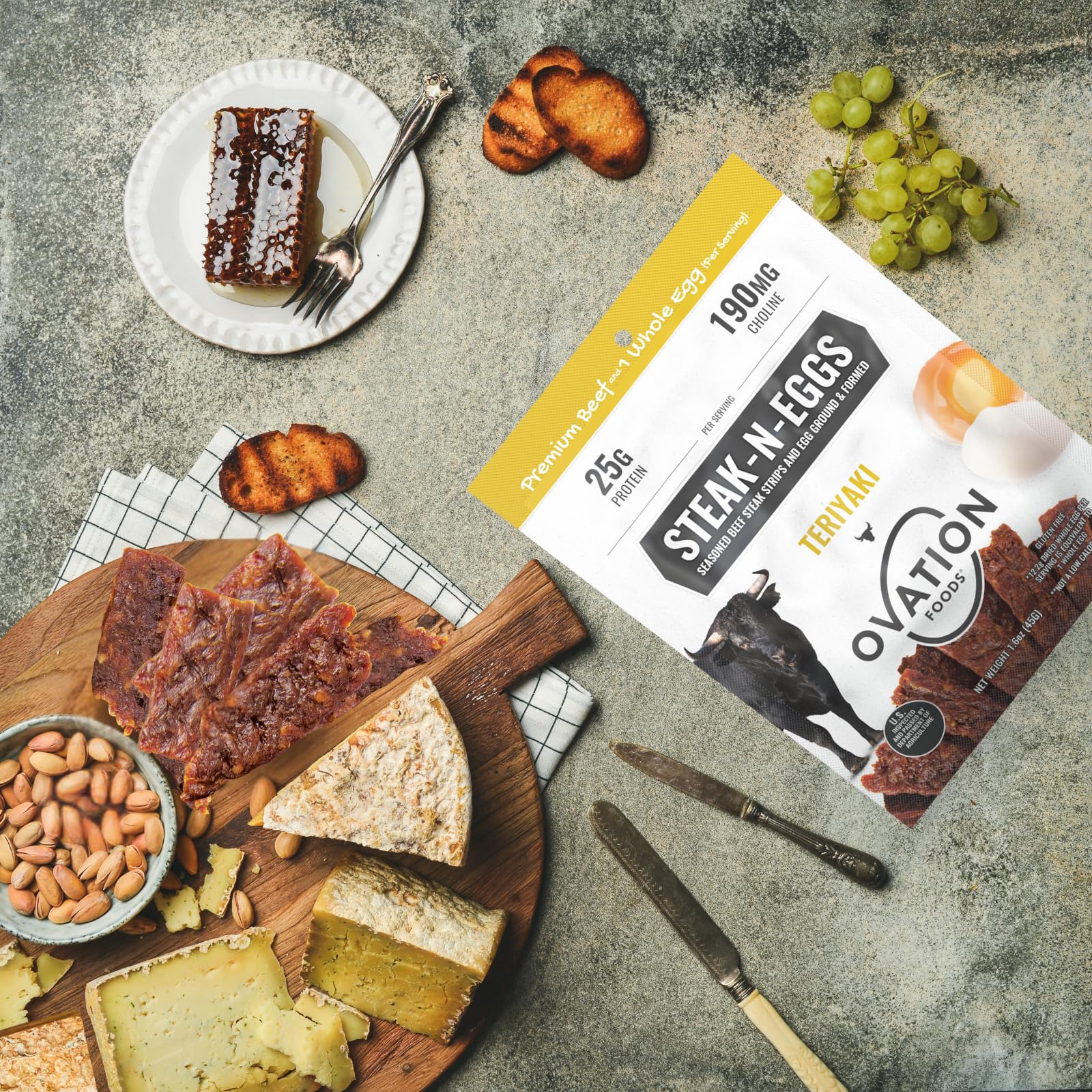 Ovation Foods in-bag view communicates serving size and freshness for meal planning.